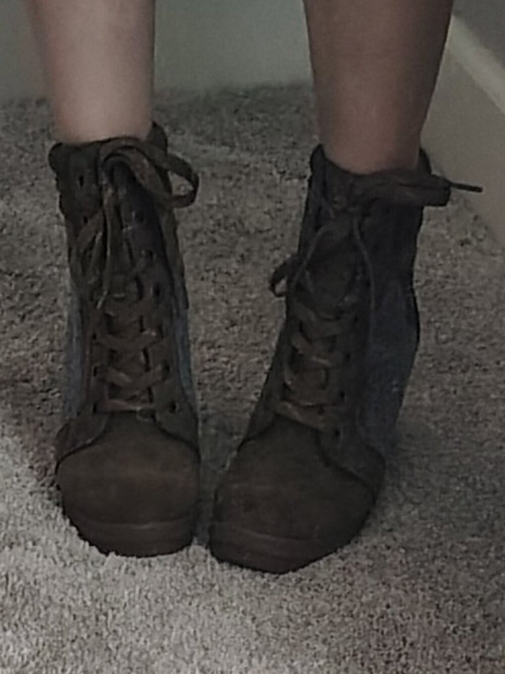 Size 7 Wool Wedge Hiking Booties